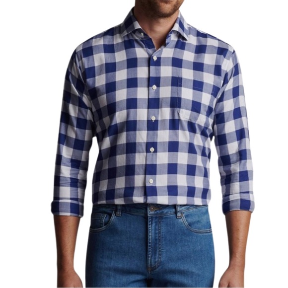 Peter Millar Oakbrook Summer Soft Cotton Sport Shirt- Atlantic Blue - Picture 2 of 11